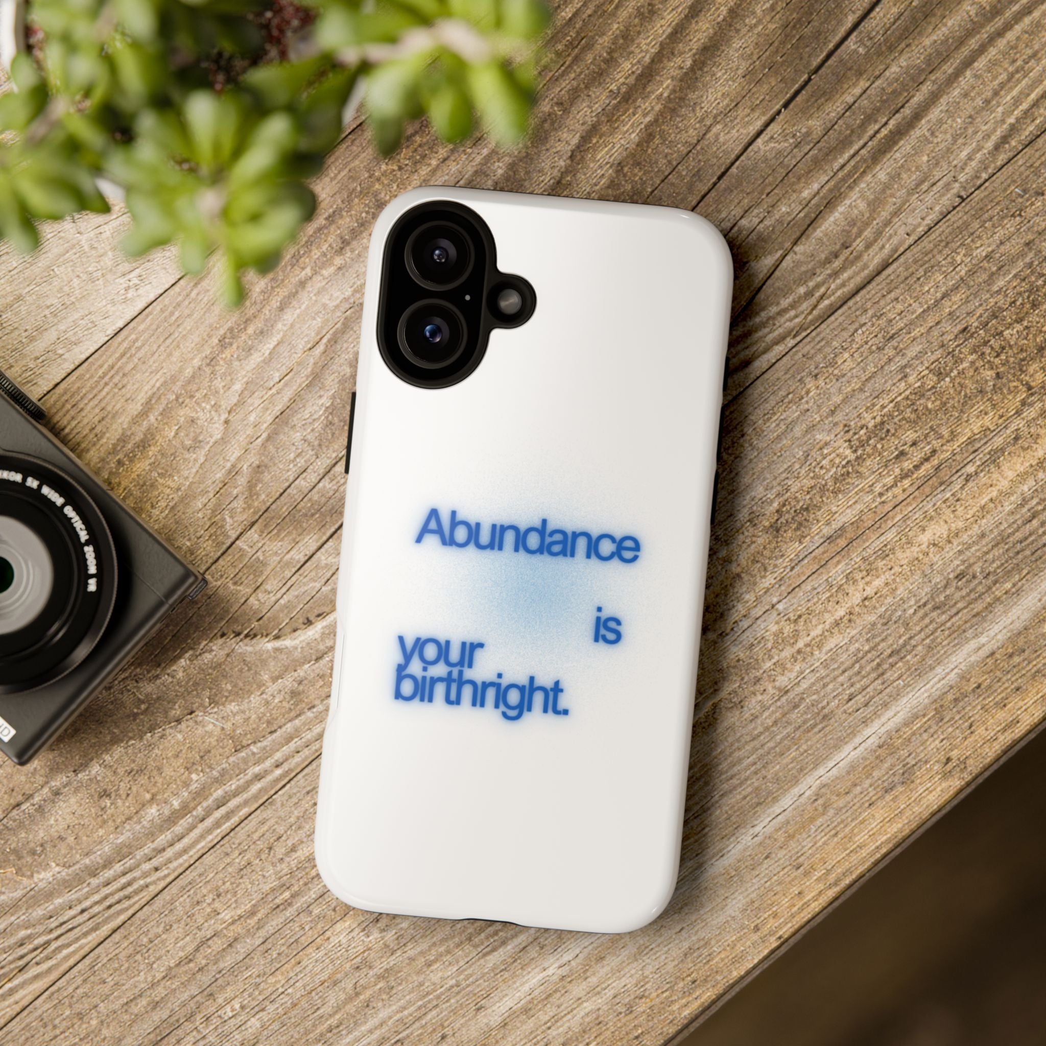 Abundance Is Your Birthright Phone Case — Positive Affirmation Protective Cover