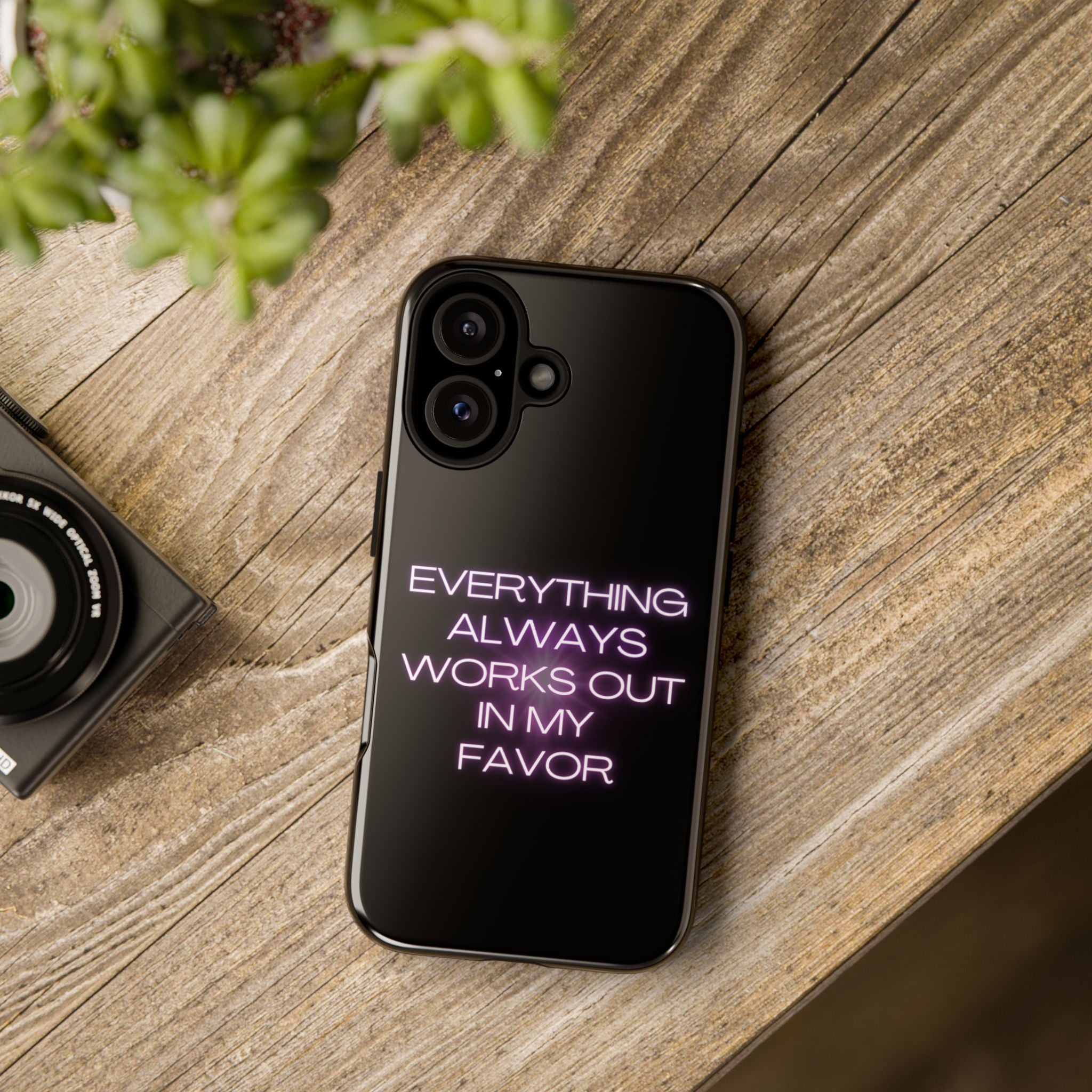 Phone Case — “Everything Always Works Out In My Favor” Neon Affirmation